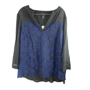 Investments II Women's Black & Blue Top